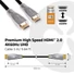 Kép 3/13 - Club 3D Kábel - CAC-1310 (HDMI 2.0 Premium High Speed, 4K60Hz, 3m, UHD, ethernet, HDR, 18Gbps, Full HD 3D, M / M)