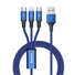 Kép 1/6 - Baseus Rapid Series USB-C 3-in-1 kábel M+L+T  1.2m kék (CAJS000003)