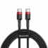 Kép 1/4 - Baseus Cafule USB-C – USB-C PD 2.0 QC 3.0 kábel 1m fekete-piros (CATKLF-G91)