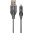 Kép 1/2 - Gembird Premium cotton braided 8-pin charging and data cable, 2m, spacegrey / whit