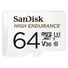 Kép 2/4 - 64GB Micro SDXC memória kártya Sandisk High Endurance CL10 U3 V30 + adapter  (SDSQQNR-064G-GN6IA / 183566)