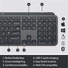 Kép 5/8 - Logitech MX Keys vezeték nélküli US International billentyűzet (920-009415)