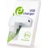 Kép 4/4 - Gembird ENERGENIE EG-UC2A-02-W universal USB charger 2.1A white