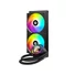 Kép 1/14 - ID-Cooling CPU Water Cooler - FX240 LCD (27,2dB; max. 98,54 m3 / h; 2x12cm, A-RGB, fekete)