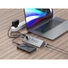 Kép 5/5 - Conceptronic USB Hub - HUBBIES18G (10 port, USB-A / C to 2x USB-C + 8x USB-A, külső táp, szürke)