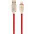 Kép 1/2 - Gembird Premium rubber 8-pin charging and data cable, 1m, red