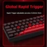 Kép 5/8 - FGG MAD 68 HE RGB USB angol gaming Magnetic Amber Axis Pro mechanikus billentyűzet fekete