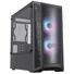 Kép 1/5 - COOLER MASTER Ház Mini Tower ATX MASTERBOX MB320L ARGB + Kontroller,2db Ventilátorral,Tápegység nélkül, Üvegfalú, fekete