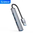 Kép 2/3 - Orico USB3.0 Hub - AH-A13-GY (4 port, Bemenet: USB-A, Kimenet: 1xUSB-A3.0 + 3xUSB-A2.0, szürke)