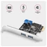 Kép 1/4 - I/O bővítőkártya AXAGON PCEU-232RS PCIe vezérlő 2x ext. + 2x int. USB 5Gbps