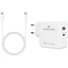 Kép 1/5 - Bluestork Hálózati töltő - PW-BS-65-GAN-C-A-W (USB-C, USB-A, 65W, 1,8m kábel, gyorstöltés, fehér)