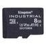 Kép 1/3 - KINGSTON 8GB microSDHC Industrial C10 A1 pSLC Card Single Pack w/o Adapter