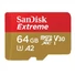 Kép 3/3 - 64GB microSDXC Sandisk Extreme CL10 A2 V30 + adapter (SDSQXAH-064G-GN6MA / 121585)