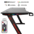 Kép 2/9 - Spirit of Gamer Gamer Asztal - Headquarter 300 (MDF lap, fém lábak, fekete, RGB LED háttérvilágítás, 120 x 60 x 1,8 cm)