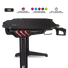 Kép 2/12 - Spirit of Gamer Gamer Asztal - Headquarter 400 (MDF lap, fém lábak, fekete, RGB LED háttérvilágítás, 140 x 60 x 1,8 cm)