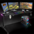 Kép 11/12 - Spirit of Gamer Gamer Asztal - Headquarter 400 (MDF lap, fém lábak, fekete, RGB LED háttérvilágítás, 140 x 60 x 1,8 cm)