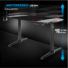Kép 3/12 - Spirit of Gamer Gamer Asztal - Headquarter 800 (MDF lap, fém lábak, fekete, RGB LED háttérvilágítás, 140 x 60 x 1,6 cm)