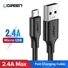 Kép 2/3 - UGREEN micro USB- USB-kábel QC 3.0, 2,4A, 1m, fehér (60141)