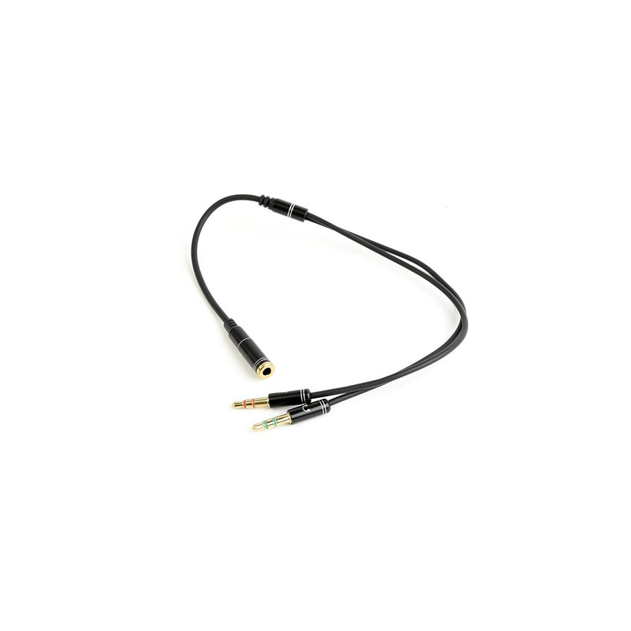 Gembird 2db Jack stereo 3,5mm -> Jack stereo 3,5mm (4pin) M / F adapter 0.1m fekete